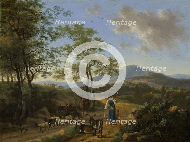 Italian Landscape with Herdsmen, 1650-1692. Creator: Willem de Heusch.