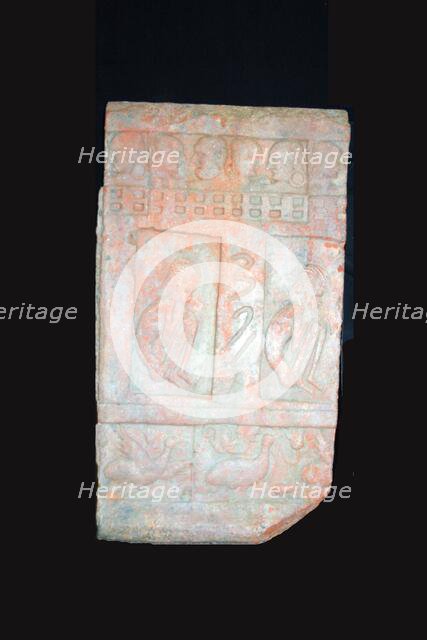 Stamped Tile with Crouching Ascetics, 4th/6th century. Creator: Unknown.