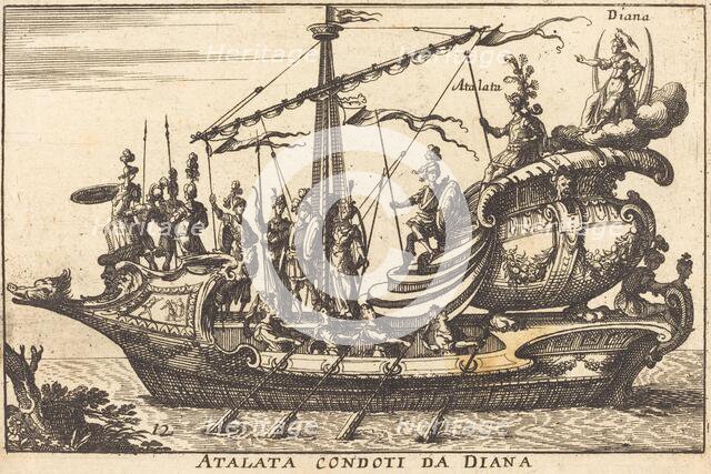 Atalata condoti da Diana. Creator: Balthasar Moncornet.