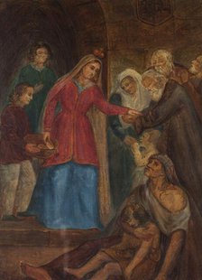 King Jadwiga Distributung Bread to the Poor, 1853. Creator: Maksymilian Cercha.