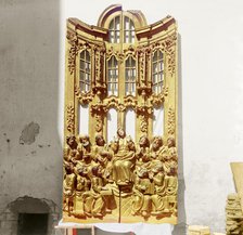 Holy Gates from the second half of the eighteenth century with carved images of the Mother..., 1911. Creator: Sergey Mikhaylovich Prokudin-Gorsky.
