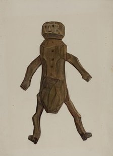 Carved Wooden Doll, c. 1940. Creator: Elmer R. Kottcamp.