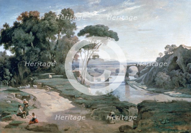 'The Bridge at Narni', 1827. Artist: Jean-Baptiste-Camille Corot    