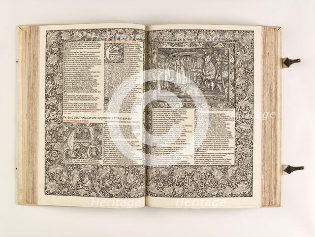 The Kelmscott Chaucer - The Works of Geoffrey Chaucer Now Newly Imprinted, 1896. Creator: Sir Edward Coley Burne-Jones.
