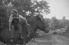Floyd Burroughs, on mule, Hale County, Alabama, 1936. Creator: Walker Evans.