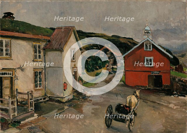 The Courtyard at Kongsvoll, probably 1895. Creator: Gerhard Munthe.