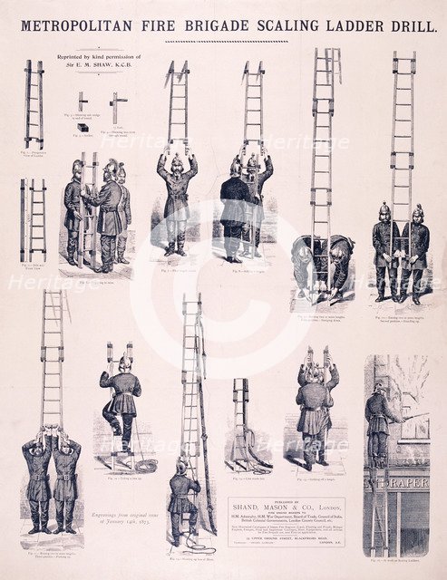 Metropolitan Fire Brigade, 1873. Artist: Anon