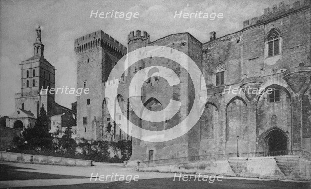 'Avignon - Popes Palace and Cathedral', c1925. Artist: Unknown.