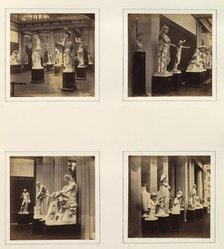 [Greek Court; Statue of Minerva; Ludovisi Mars; Iris, Hecate, or Lucifera], ca. 1859. Creator: Attributed to Philip Henry Delamotte.