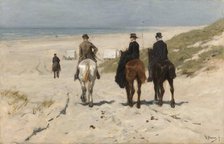 Morning Ride along the Beach, 1876. Creator: Anton Mauve.