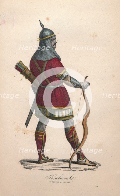 A Kalmouk warrior in combat, 1900s. Artist: Unknown