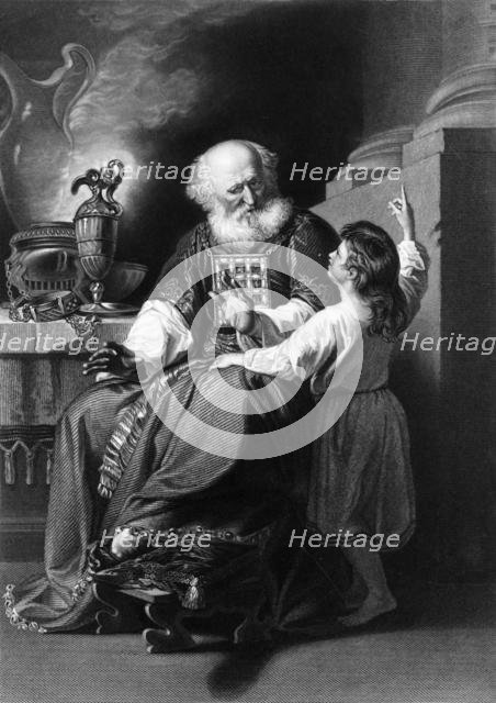 'Eli perceived that the Lord had called the child', 19th century. Creator: H Robinson.