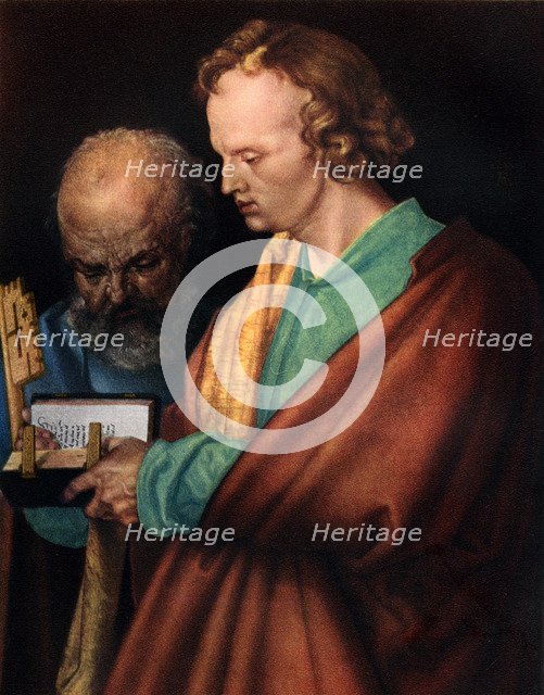 'St John with St Peter', (detail), 1526, (1936). Artist: Albrecht Dürer