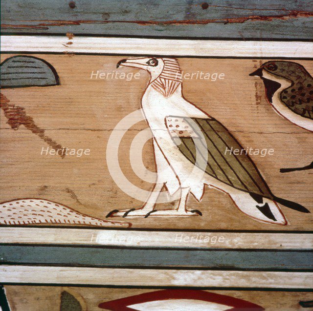 Vulture on the inner wall of coffin of steward, Seni from El Bersha, Egypt, c2000 BC. Artist: Unknown.