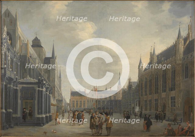 Burg Square in Bruges, 1672. Creator: Meunincxhove, Jan Baptist van (c. 1620/25-1703/04).