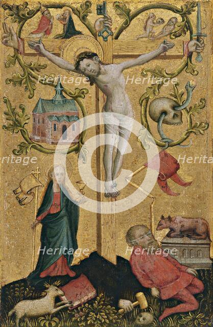 Diptych with symbols of the Virgin and Redeeming Christ: Christ with the Cross as Redemptor..., 1410 Creator: Anon.