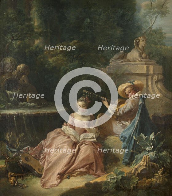 La Leçon de musique, 18th century. Creator: Francois Boucher.