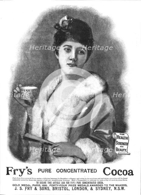 ''Fry's Pure Concentrated Cocoa', 1890. Creator: Unknown.