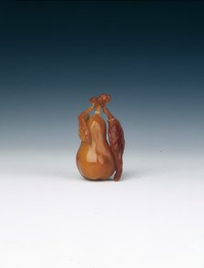 Amber pear, Early Qing dynasty, probably Kangxi period, China, 1662-1722. Artist: Unknown