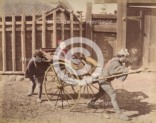 [Japanese Woman Posing in a Carriage], 1870s. Creator: Unknown.
