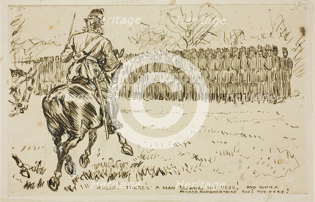 A Military Inspection, 1870/91. Creator: Charles Samuel Keene.