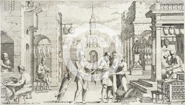 Trades Practiced in Bologna, c1640. Creators: Francesco Curti, Agostino Parisini.