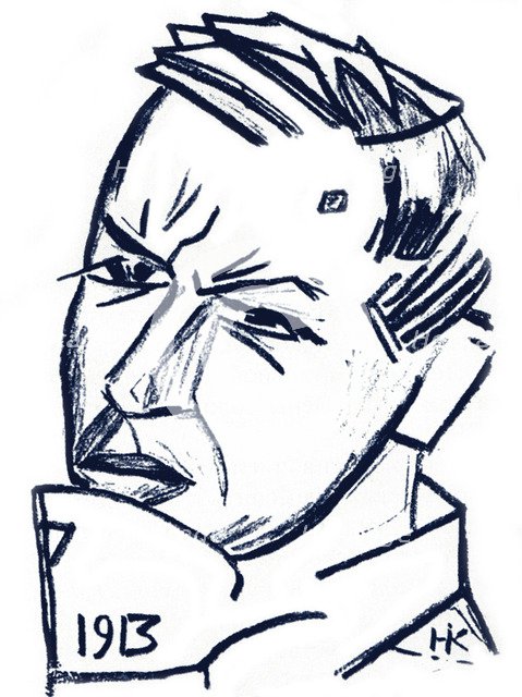 Portrait of the artist and author David Burliuk (1882-1967), 1913. Artist: Kulbin, Nikolai Ivanovich (1868-1917)