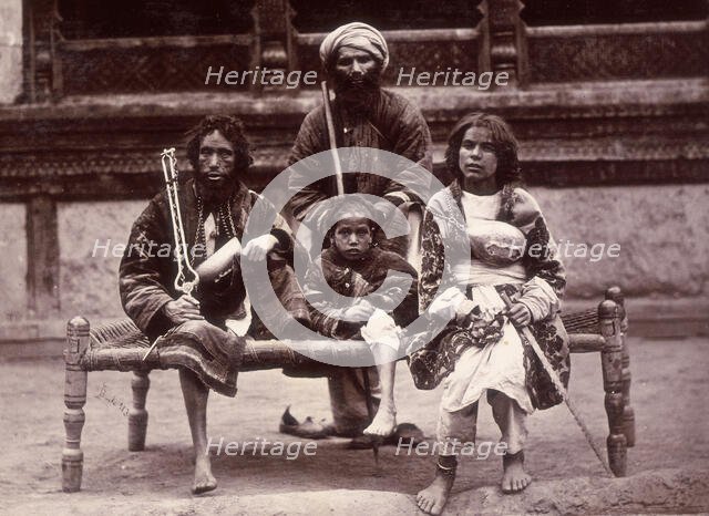 Group of beggars, Kabul, Afghanistan, c1880. Creator: John Burke.