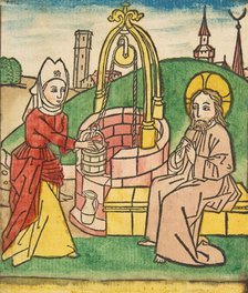 Christ and the Samaritan Woman (Schr. 141c), 15th century., 15th century. Creator: Anon.