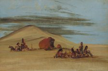 Sioux Worshiping at the Red Boulders, 1837-1839. Creator: George Catlin.
