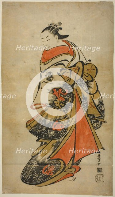 The Actor Fujimura Handayu II as Oiso no Tora, c. 1715. Creator: Torii Kiyomasu I.