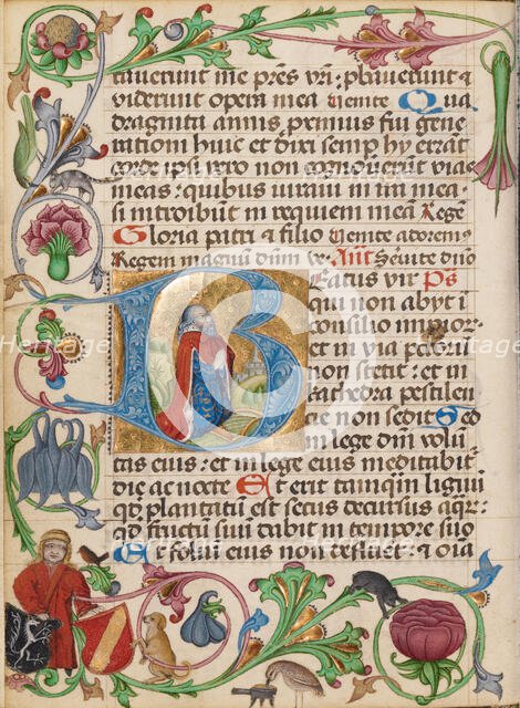 Initial B: David in Prayer; Diurnal, about 1485. Creator: Workshop of Ulrich Schreier.