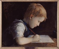 Le petit écriveur, 1869. Creator: Jean Jacques Henner.