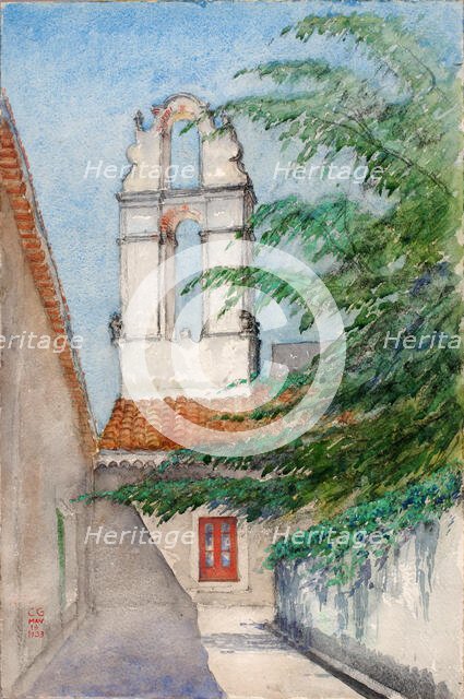 Bell Tower, Hotel San Dominico (Old Monastery, Taormina, Sicily), 1933. Creator: Cass Gilbert.