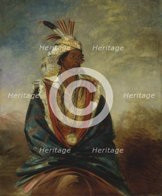Tel-maz-há-za, a Warrior of Distinction, 1834. Creator: George Catlin.