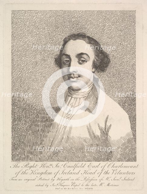 The Right Honorable James Caulfield, Earl of Charlemount of the Kingdom of Irela..., March 19, 1782. Creator: Joseph Haynes.