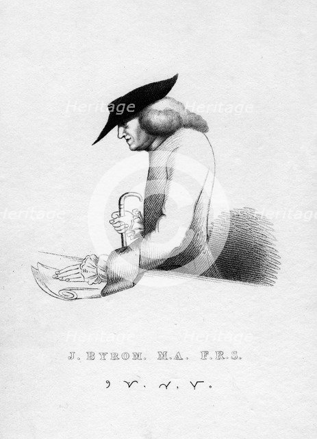 John Byrom, 18th century English writer and poet born in Manchester, 1821. Artist: Anon