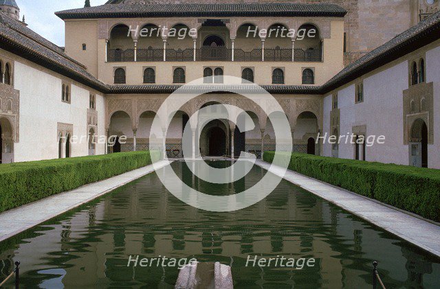 Court of the Myrtles in Alhambra, 14th century. Artist: Unknown
