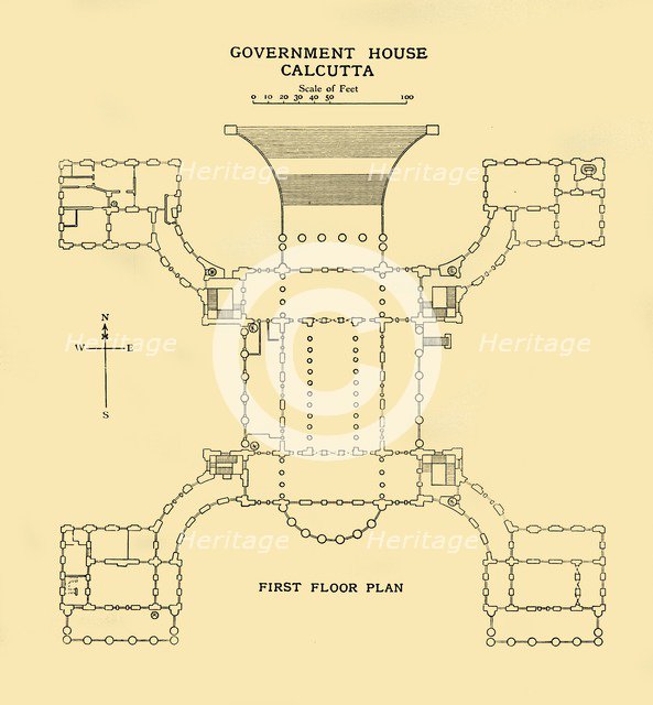 'Government House Calcutta - First Floor Plan', 1925. Creator: Unknown.