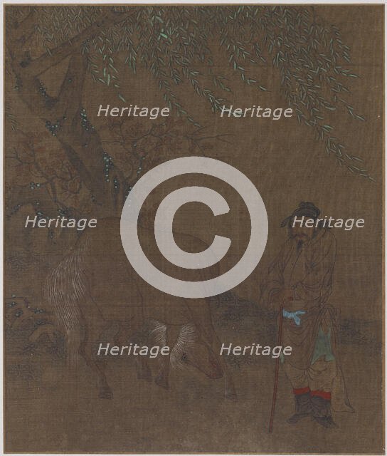 Horse and Groom under a Willow, Possibly Ming dynasty, 1368-1644. Creator: Unknown.