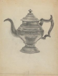 Pewter Teapot, 1935/1942. Creator: Aaron Dermansky.