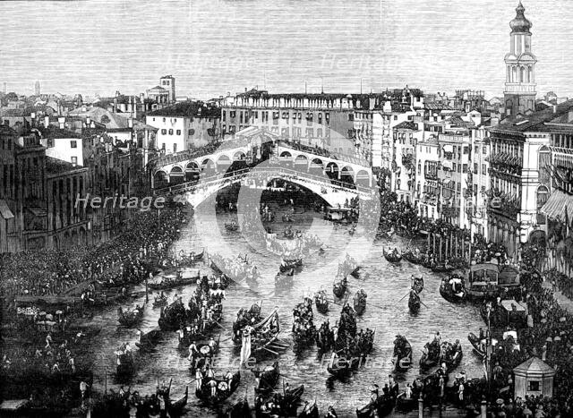 Regatta at Venice during the International Geographical Congress, 1881. Creator: Unknown.