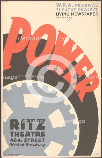 Poster from New York production of Power (Ritz Theatre), [1937] . Creator: Unknown.