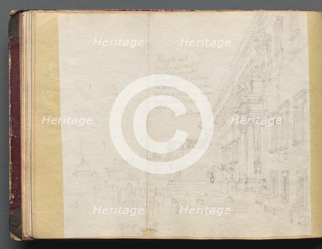 Album with Views of Rome and Surroundings, Landscape Studies, page 15b: Roman Architectural View. Creator: Franz Johann Heinrich Nadorp (German, 1794-1876).