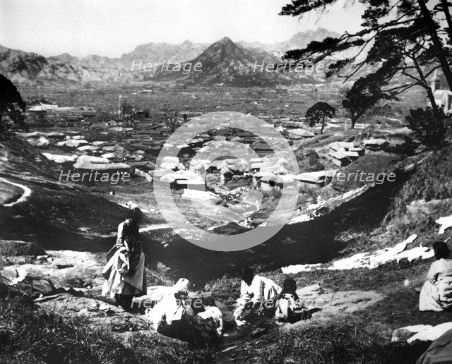 Korean women on a hillside, Seoul, Korea, 1900. Artist: Unknown