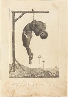 A Negro hung alive by the Ribs to a Gallows, 1792. Creator: William Blake.