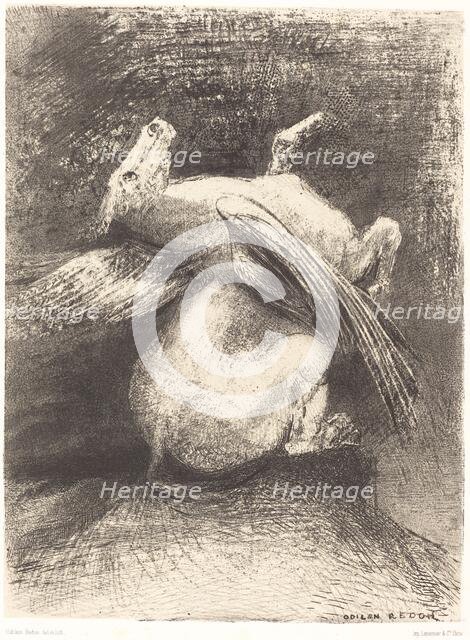 L'Aile impuissante n'eleva point la bete en ces noirs espaces (The impotent wing did not lift..., 18 Creator: Odilon Redon.