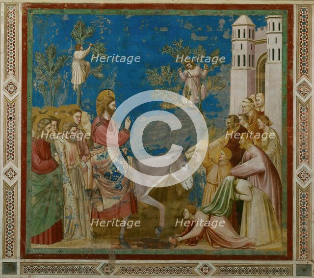 The Entry of Christ into Jerusalem (From the cycles of The Life of Christ), 1304-1306. Creator: Giotto di Bondone (1266-1377).
