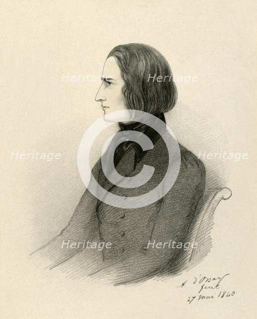 'F. Liszt', 1840. Creator: Richard James Lane.