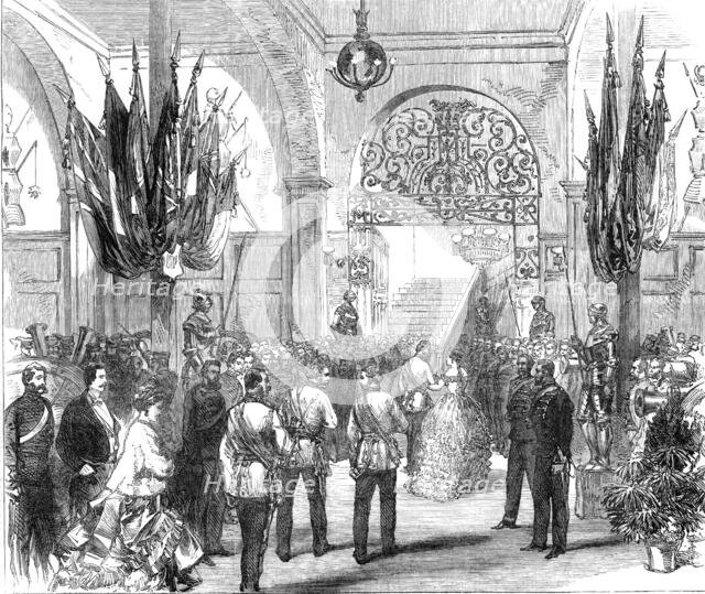 The Hon. Artillery Company's Ball: arrival of the Prince and Princess of Wales, 1870. Creator: Unknown.